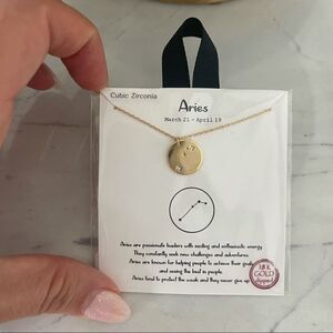 Nwt Aries zodiac sign gold dipped necklace